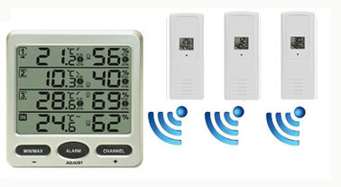 Không dây 8 kênh đa hiển thị nhiệt / Máy đo độ ẩm với ba cảm biến