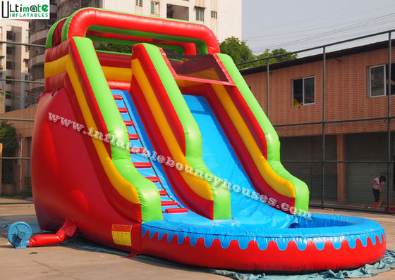 Red thương mại cấp độ Bounce Nhà trượt nước cho dân cư